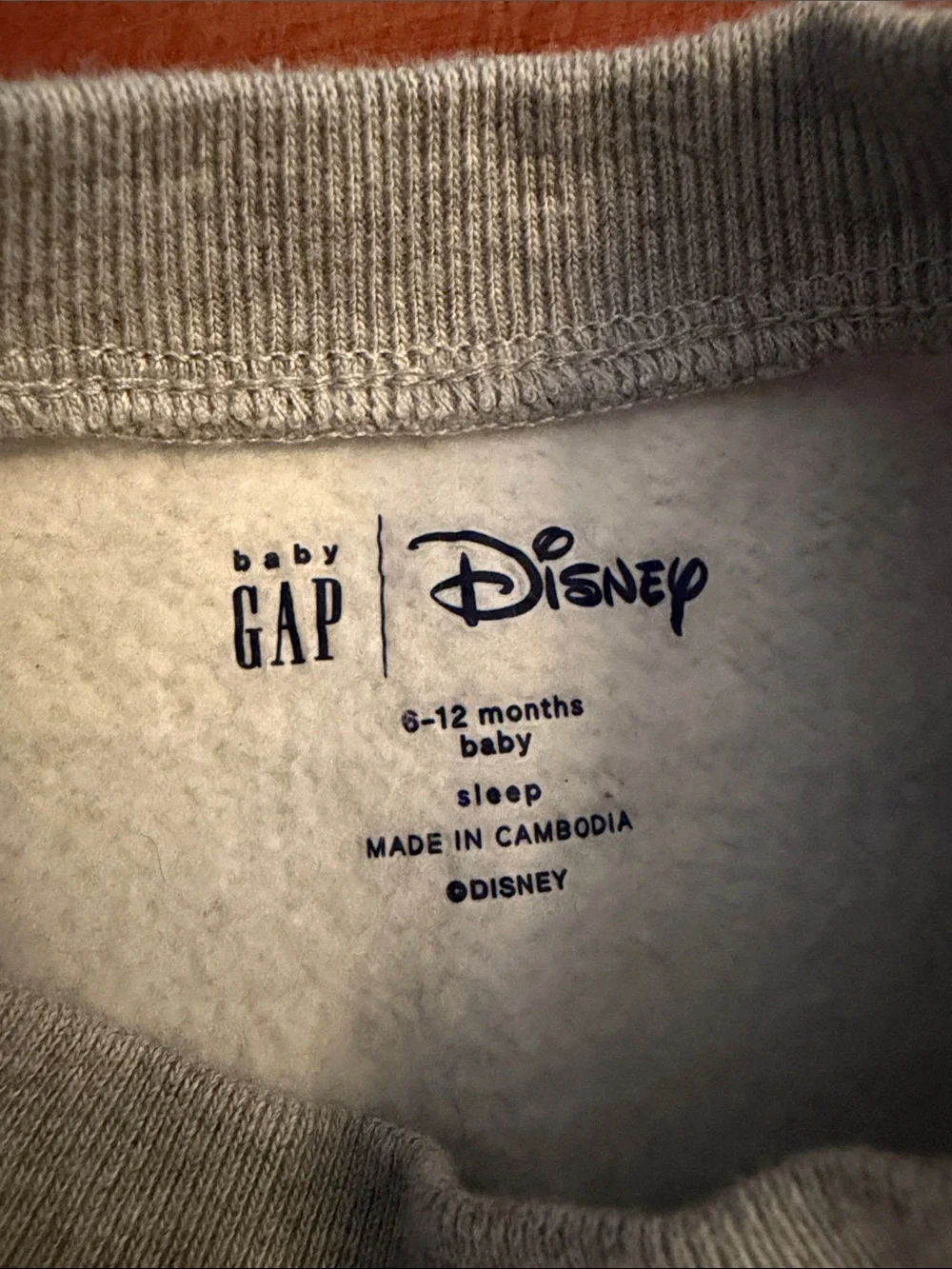 Disney Grey and Navy Mickey Baby One-Piece Footie